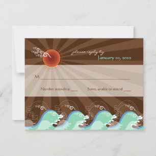 Kühle Wellen und braune Sonne RSVP / Antwortkarte Karte
