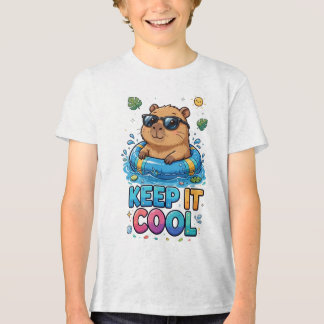 Kühler Biber im Schwimmbad mit Brille Tri-Blend Shirt