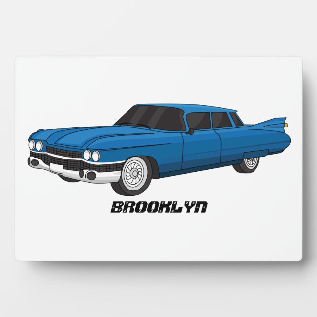 Kühler blauer Oldtimer von 1959 Fotoplatte (Vorderseite)