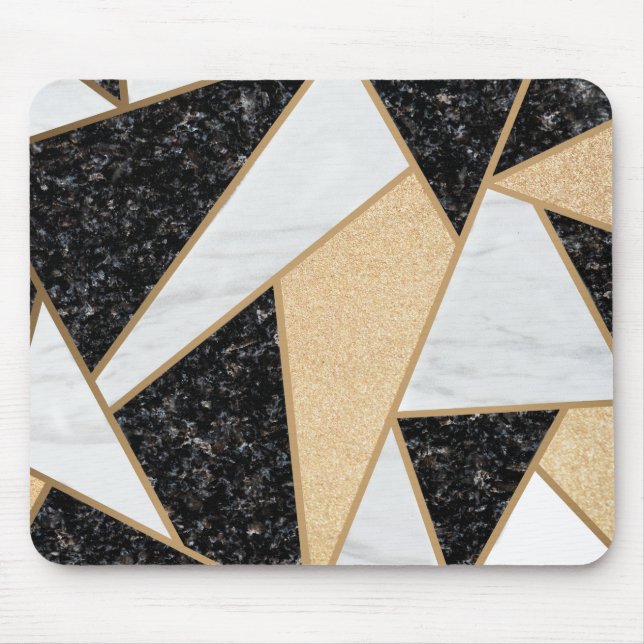 Kühler geometrischer Marmor Mousepad (Vorne)
