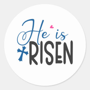 Kühler Jesus Auferstanden Wortkunst Ostern  Runder Aufkleber