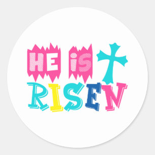 Kühler Jesus Auferstanden Wortkunst Ostern Runder Aufkleber
