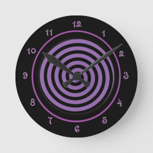 Kühler lila Spiralwirbel Runde Wanduhr