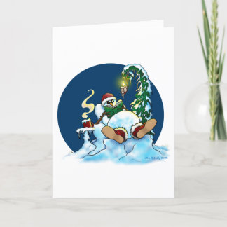 Kühler Schneemann Feiertagskarte