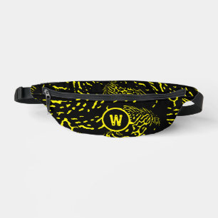 Kühler schwarzer gelber Tiger Wildtierdruck Monogr Bauchtasche