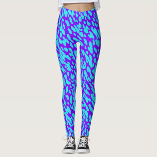 Kühler Trendiger Blau Lila Tierdruck Flecken Muste Leggings