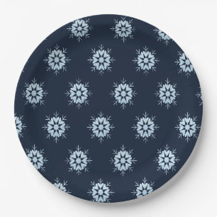 Kühler Winter Eisblauer Kristallglitter Schneefloc Pappteller