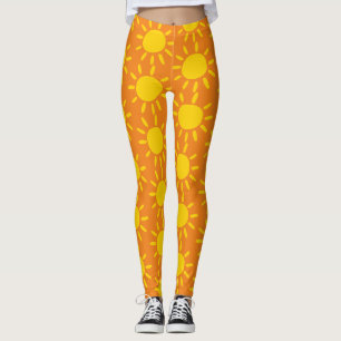 Kühles abstraktes gelbes Sommer-Sonnen-Muster auf Leggings