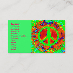 Kühles abstraktes psychedelisches Tie-Dye-Friedens Visitenkarte