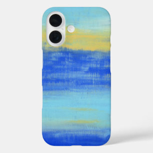 Kühles Aqua-Blau Türkis Nautisch Abstrakt iPhone 16 Hülle