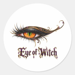 Kühles Auge der Halloween-Hexe Glamouröse gotische Runder Aufkleber