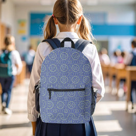 Kühles Blau und Grün Modernes Muster Bedruckter Rucksack