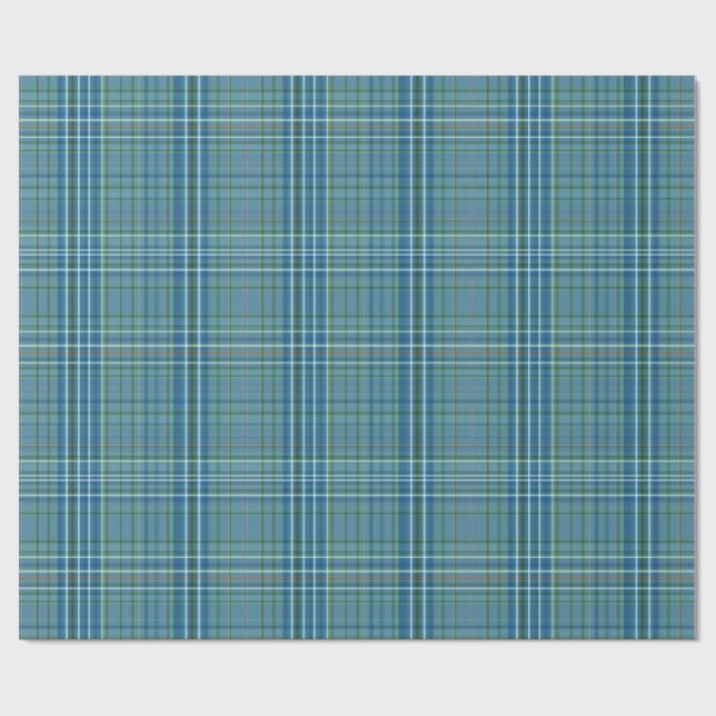 Kühles blaues kariertes Webmuster Geschenkpapier (Flach)