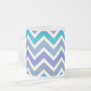 Kühles blaues sportliches Chevron-Muster Mattglastasse