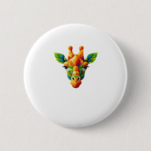 Kühles Buntes Aquarell-Giraffen-Klassik-T-Shirt Button