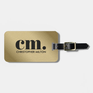 Kühles falsches Gold fettes Monogramm Schwarz Gepäckanhänger
