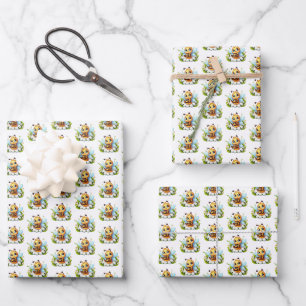 Kühles, gekacheltes Unisex-Baby-Bienen-Muster  Geschenkpapier Set