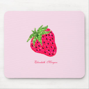 Kühles Glitter Erdbeer Rosa Mousepad