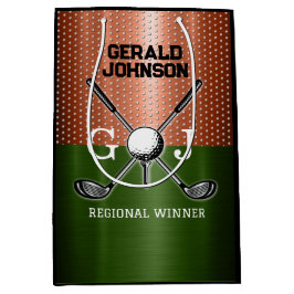 Kühles Golf-Monogramm-Design Mittlere Geschenktüte