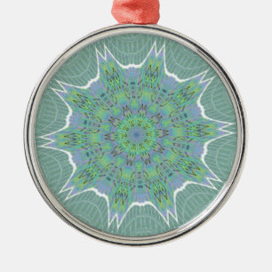 Kühles grünes Blumenmuster Ornament Aus Metall
