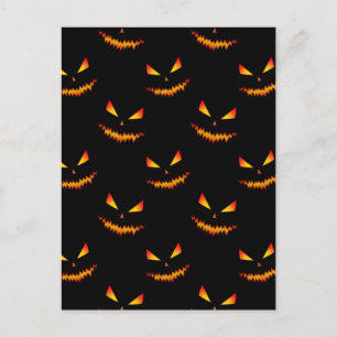 Kühles gruseliges Jack O'Lantern-Gesicht Halloween Postkarte