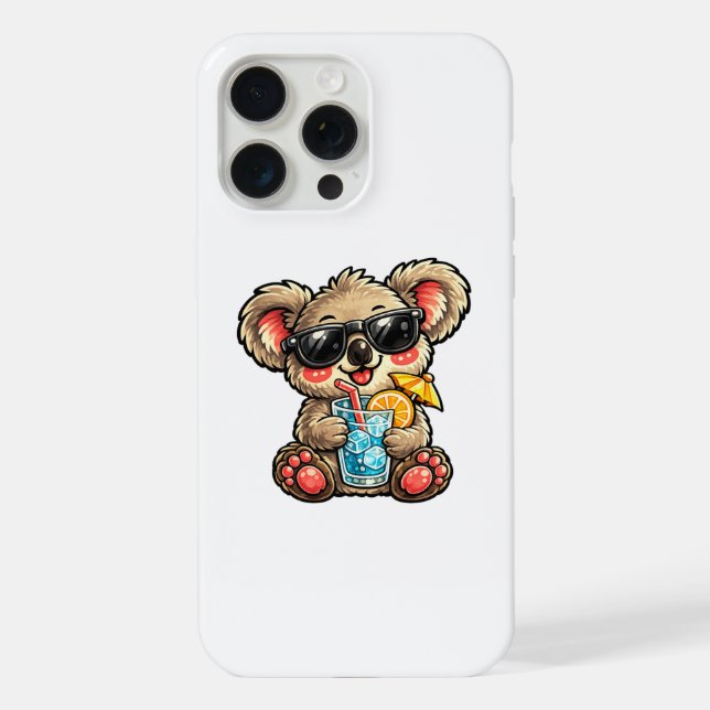 Kühles Koala-Getränk iPhone 15 Pro Max Hülle (Rückseite)