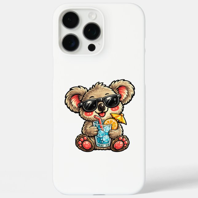 Kühles Koala-Getränk iPhone 16 Pro Max Hülle (Rückseite)