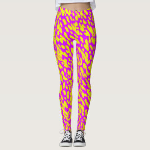 Kühles modernes rosa und gelbes Tierdruckmuster Leggings