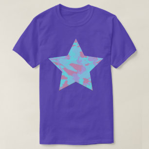 Kühles Pastell-Tarnmuster Stern T-Shirt