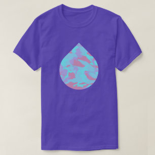 Kühles Pastell-Tarnmuster Tränenform T-Shirt