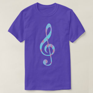 Kühles Pastell-Tarnmuster Violinschlüssel T-Shirt