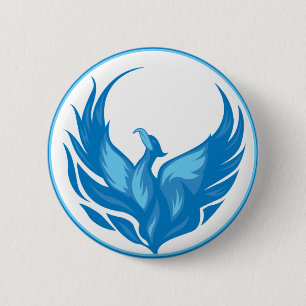 Kühles Phönix-Vogeldesign Button