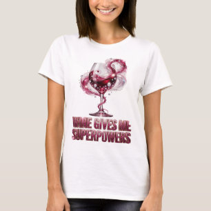 Kühles Pink WINE GIBT MIR SUPERKRÄFTE Künstlerisch T-Shirt