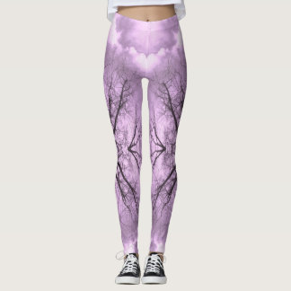 Kühles Rosa und Schwarzes abstraktes Wolken-Mandal Leggings