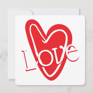Kühles rotes Herz mit LOVE Einladung