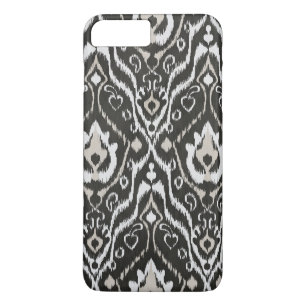 Kühles Schwarz-Weiß-männliches Ikat-Tribalmuster iPhone 8 Plus/7 Plus Hülle