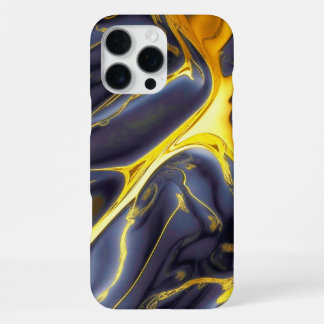 Kühles schwarzes Gold geschmolzen Marmorfliessend  iPhone 16 Pro Max Hülle