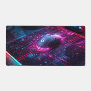 Kühles schwarzes und rotes futuristisches Gaming Schreibtischunterlage