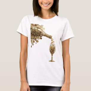 Kühles Silber GELD FLIEßT AUS DEM CHAMPAGNERGLAS T-Shirt