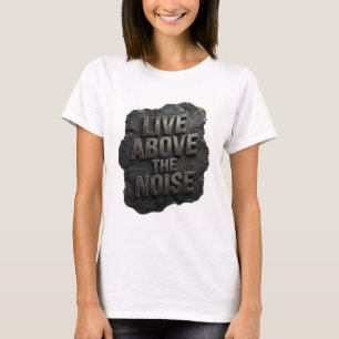 Kühles Silber LIVE ÜBER DEM LÄRM Tragbare Kunst T-Shirt