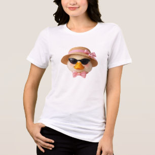 Kühles Sommer-Entenküken mit Sonnenbrille Tri-Blend Shirt