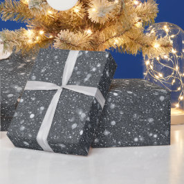 Kühles Stahlgrau Feines graues Glittermuster Geschenkpapier