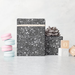 Kühles Stahlgrau Feines graues Glittermuster Geschenkpapier