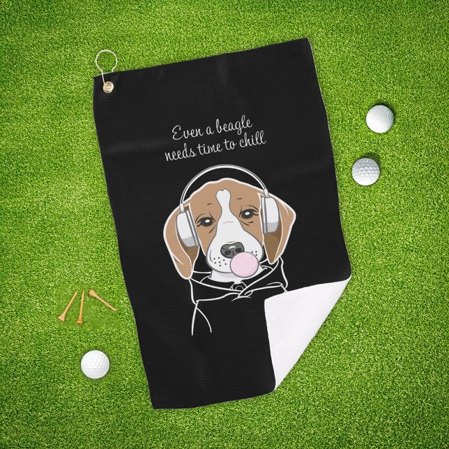 Kühlhund mit Bubblegum Funny Beagle Golfhandtuch (Von Creator hochgeladen)
