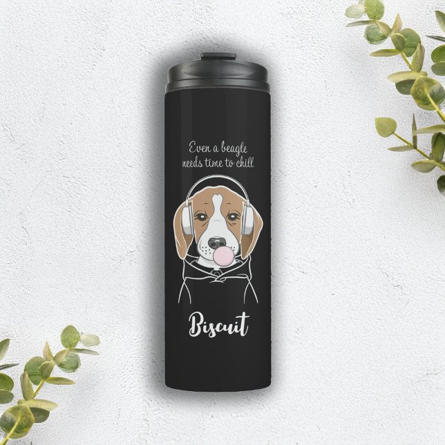 Kühlhund mit Bubblegum Funny Beagle Thermosbecher (Von Creator hochgeladen)