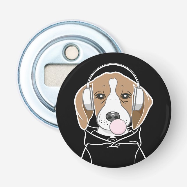 Kühlhund mit Bubblegum Niedlich Funny Beagle Flaschenöffner (Vorderseite)