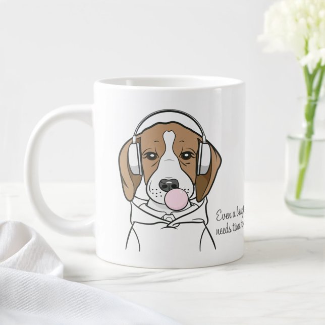 Kühlhund mit Bubblegum Niedlich Funny Beagle Jumbo-Tasse (Von Creator hochgeladen)