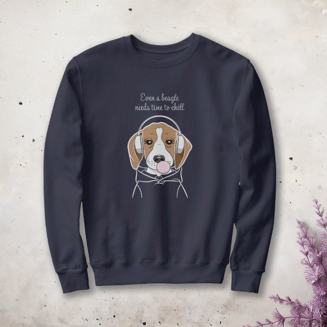 Kühlhund mit Bubblegum Niedlich Funny Beagle Sweatshirt (Von Creator hochgeladen)