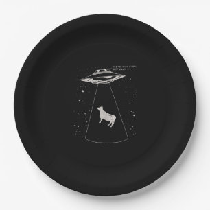 Kuhliebhaber Funny Cow Mill UFO Flying Saucer Pappteller