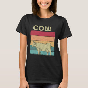 Kuhliebhaber Jungen Mädchen im Retro-Stil Kuh mit  T-Shirt